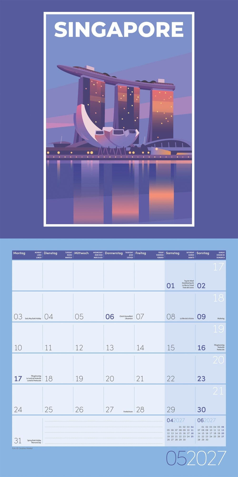 Vintage Voyage - Kalender 2027 - 30 x 30 cm - Ackermann Kunstverlag