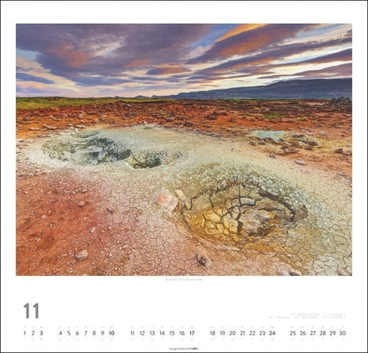 Island - Wandkalender 2024 - 48 x 46 cm - Kunstverlag Weingarten