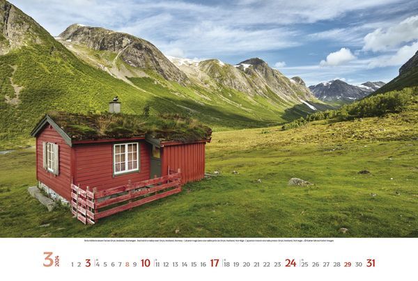 Faszination Skandinavien - Wandkalender 2024 - 58 x 39 cm - Korsch Verlag