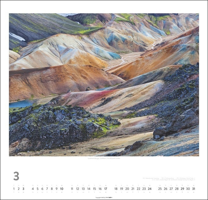 Island - Wandkalender 2024 - 48 x 46 cm - Kunstverlag Weingarten