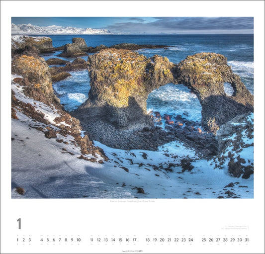 Island - Wandkalender 2027 - 48 x 46 cm - Kunstverlag Weingarten