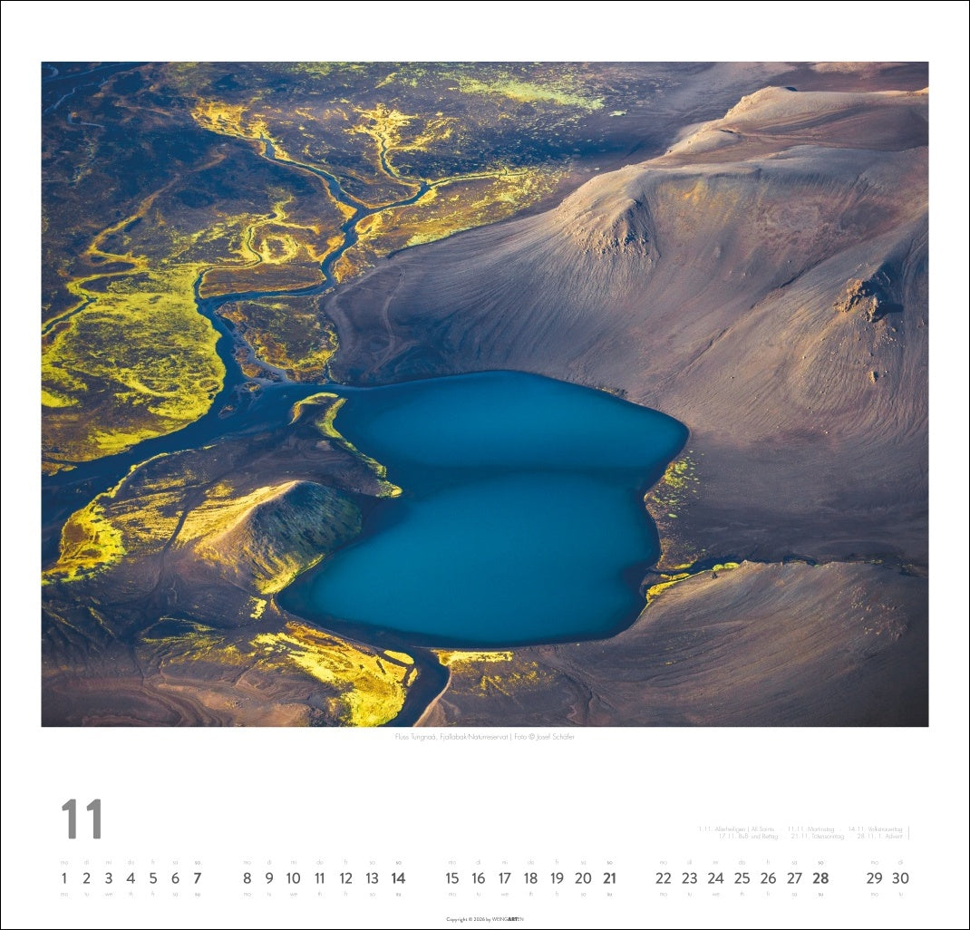 Island - Wandkalender 2027 - 48 x 46 cm - Kunstverlag Weingarten