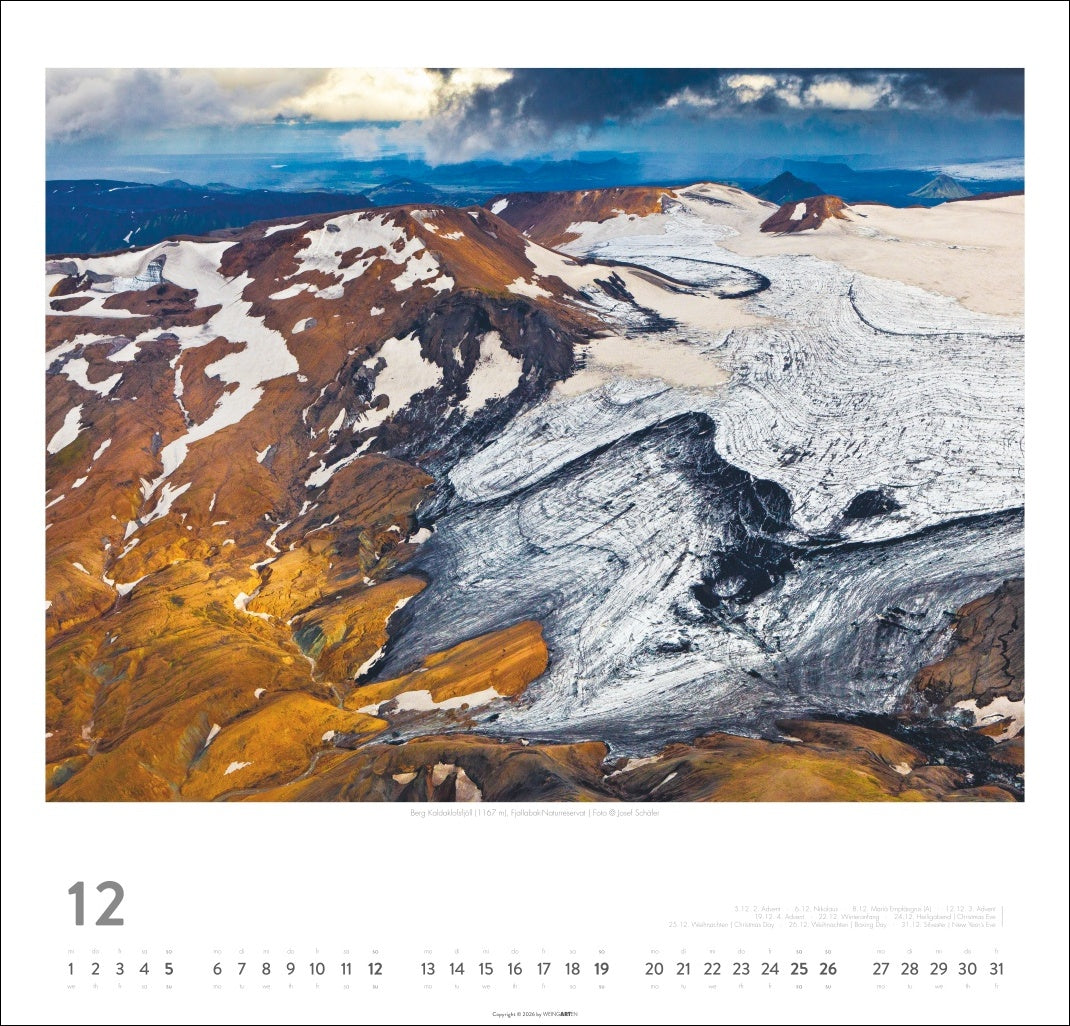 Island - Wandkalender 2027 - 48 x 46 cm - Kunstverlag Weingarten