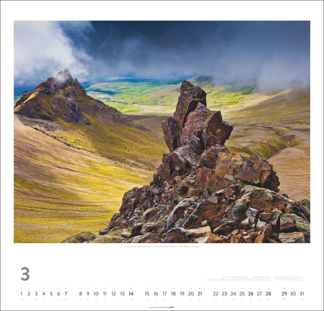 Island - Wandkalender 2027 - 48 x 46 cm - Kunstverlag Weingarten