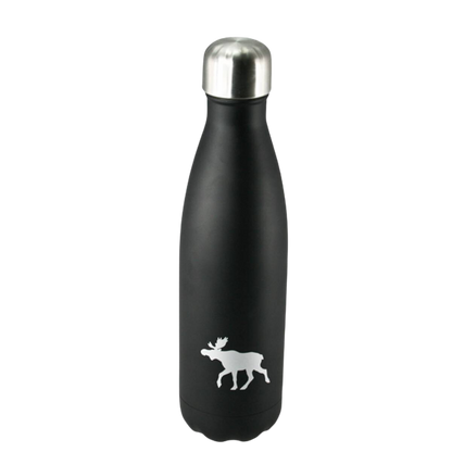 Thermosflasche - Schwarz mit Elch - 0,5 Liter Inhalt