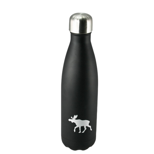 Thermosflasche - Schwarz mit Elch - 0,5 Liter Inhalt