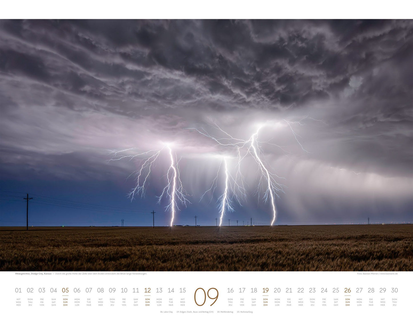 Naturkräfte - Wandkalender 2027 - 54 x 42 cm - Ackermann Kunstverlag