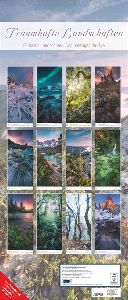 Traumhafte Landschaften - Wandkalender 2026 - 30 x 70 cm - DuMont Verlag
