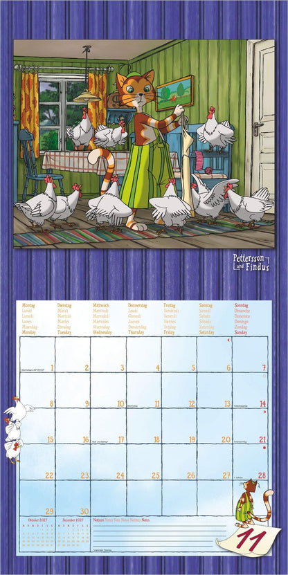 Pettersson und Findus - Kinderkalender 2027 -30 x 60 cm - Alpha Edition