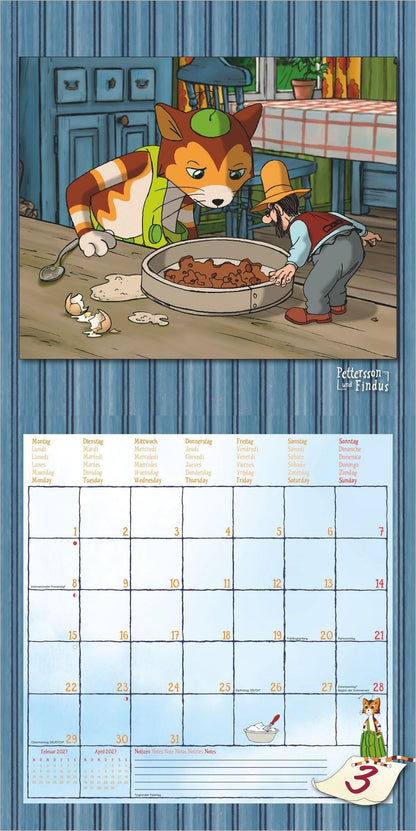 Pettersson und Findus - Kinderkalender 2027 -30 x 60 cm - Alpha Edition