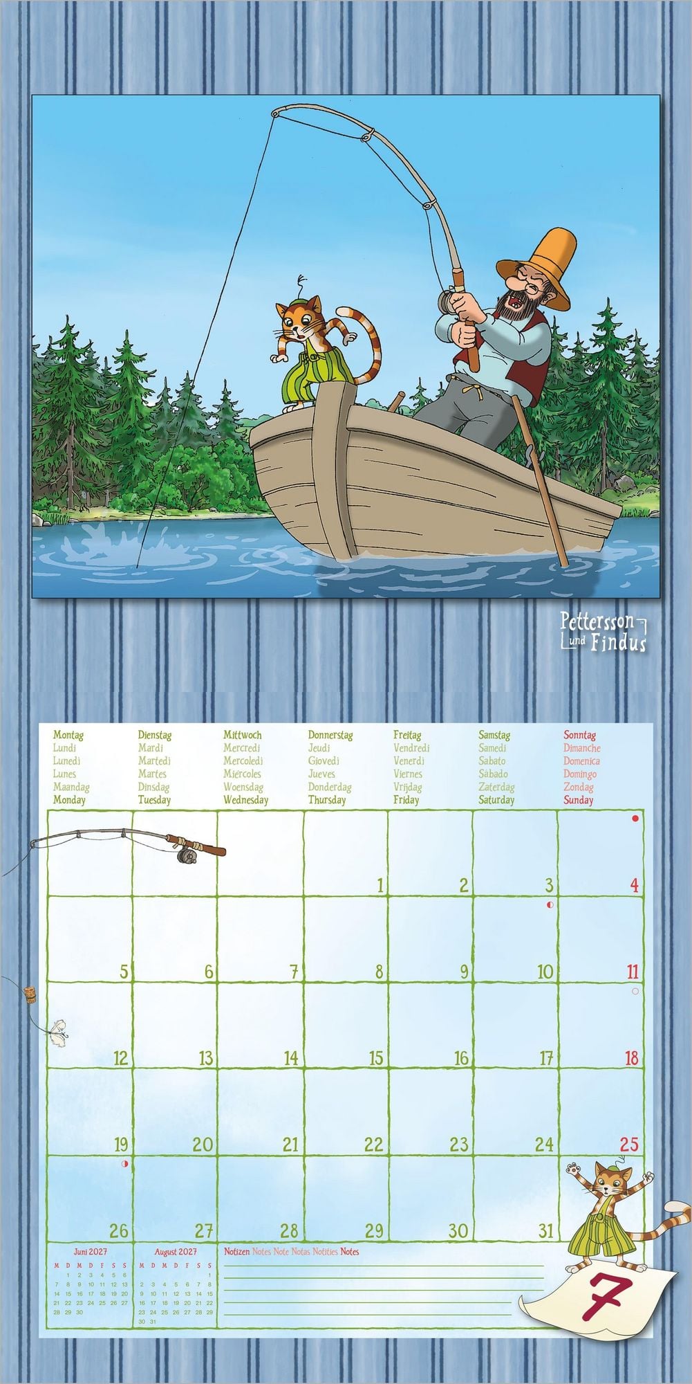 Pettersson und Findus - Kinderkalender 2027 -30 x 60 cm - Alpha Edition