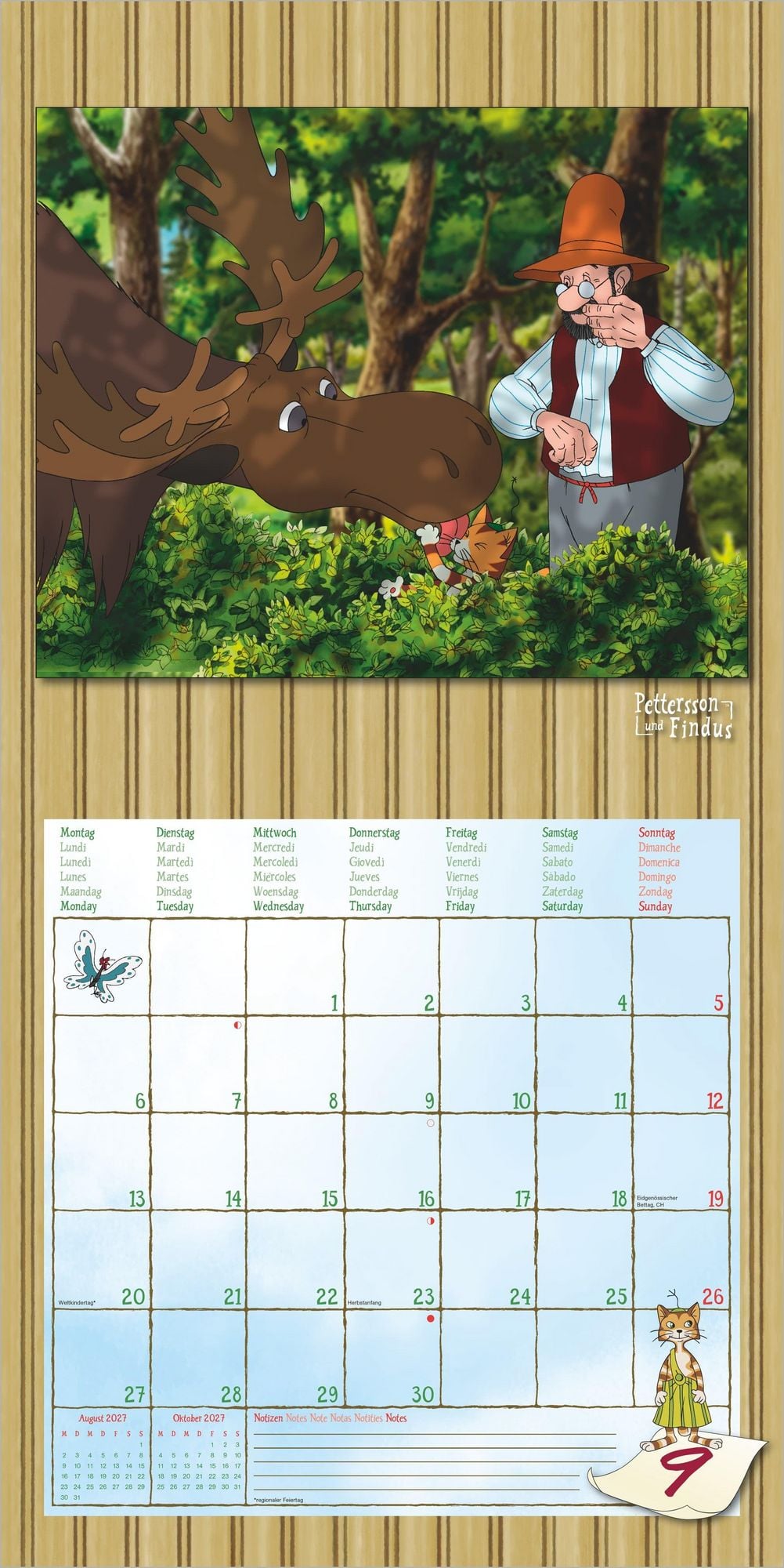 Pettersson und Findus - Kinderkalender 2027 -30 x 60 cm - Alpha Edition