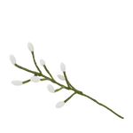 Green branch with white bells - wool felt - handmade