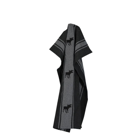 Küchenhandtuch Helga mit drei Elchen - 45 x 60 cm - Dunkelgrau