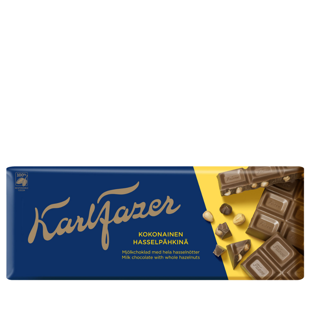 Karl Fazer - Milchschokolade mit ganzen Haselnüssen - 200 g