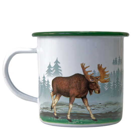Enamel mug moose