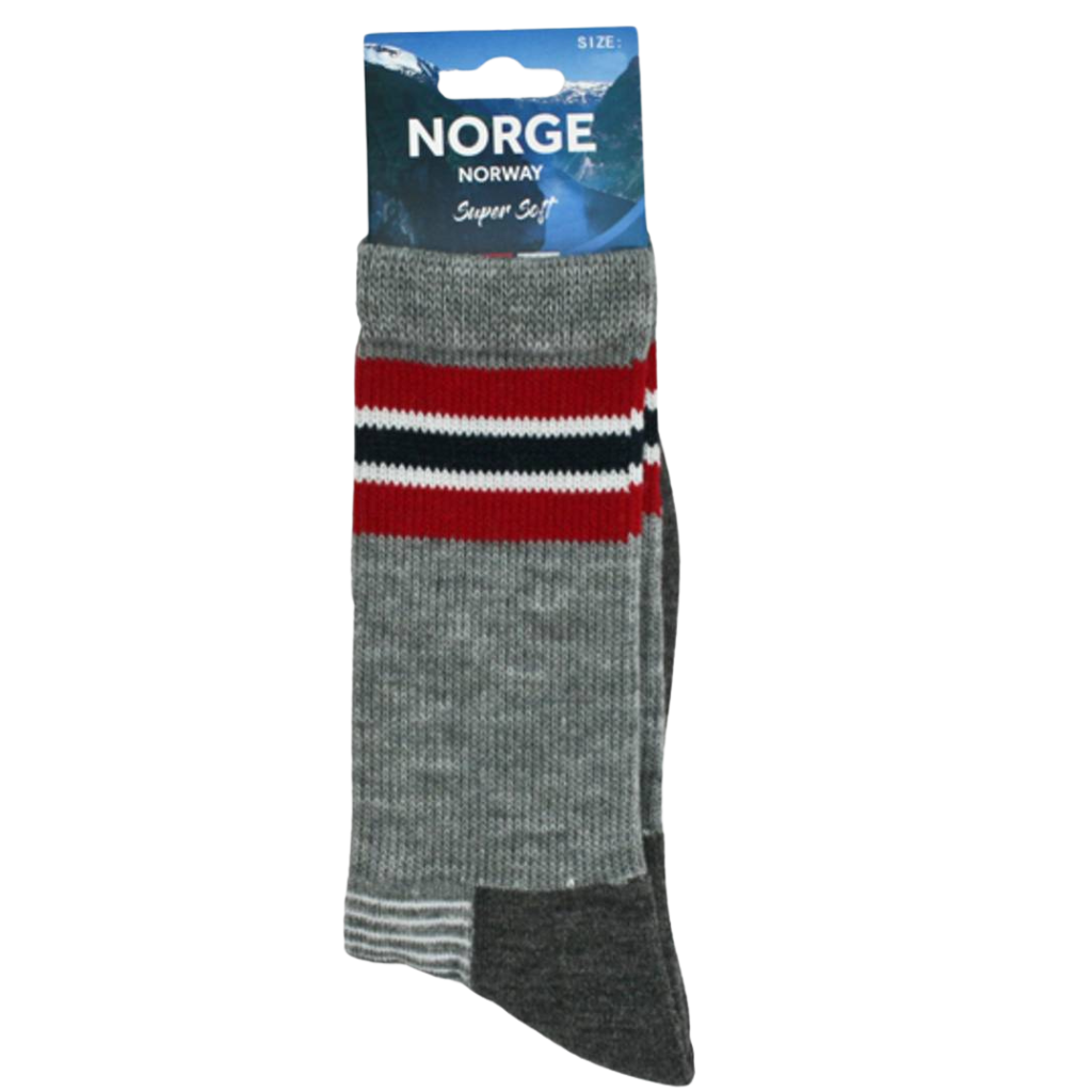 Wandersocken mit Norwegen-Flagge - Grau