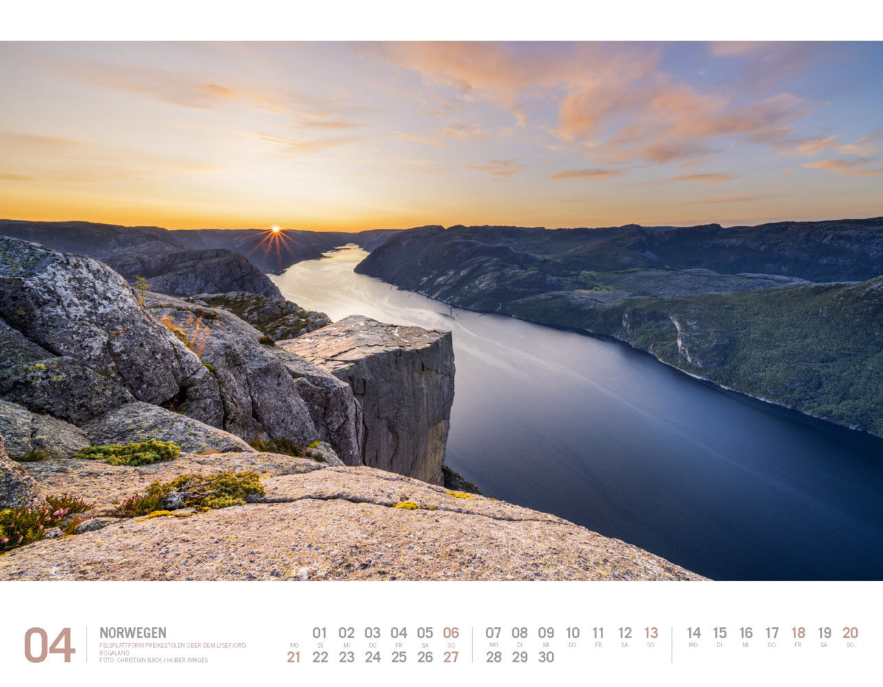 Norwegen - Wandkalender 2025 - 54 x 42 cm - Ackermann Kunstverlag