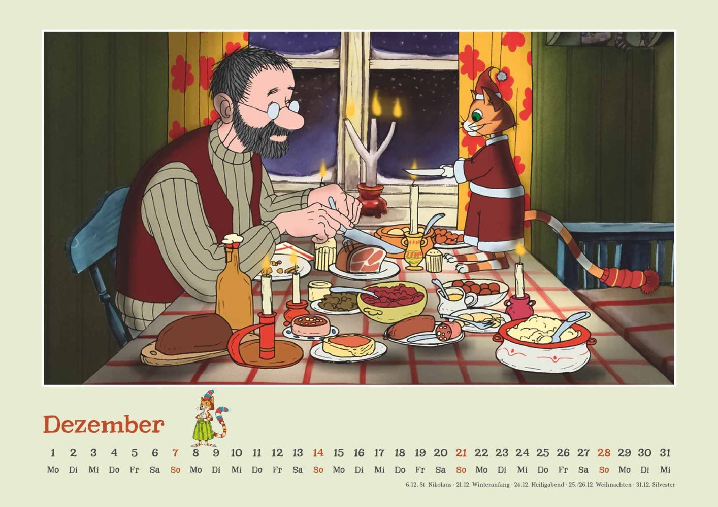 Pettersson und Findus - Kalender 2025 - 42 x 30 cm - DuMont Verlag