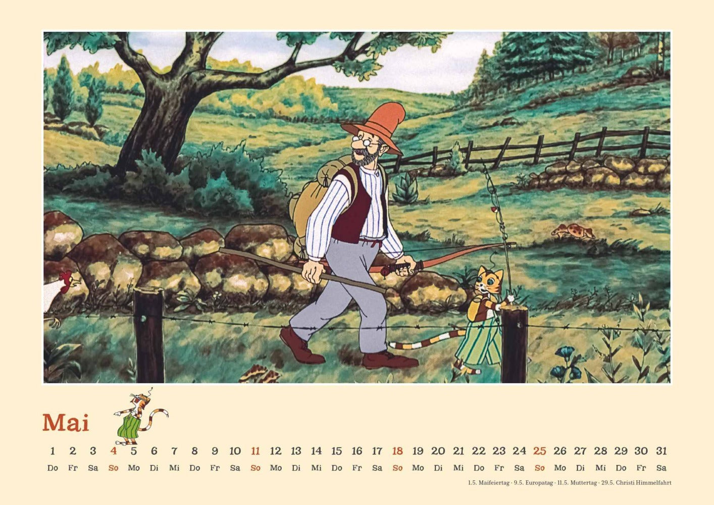 Pettersson und Findus - Kalender 2025 - 42 x 30 cm - DuMont Verlag