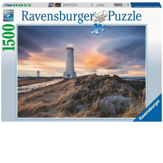 Magische Stimmung über dem Leuchtturm von Akranes - Island - 1500 Teile Puzzle