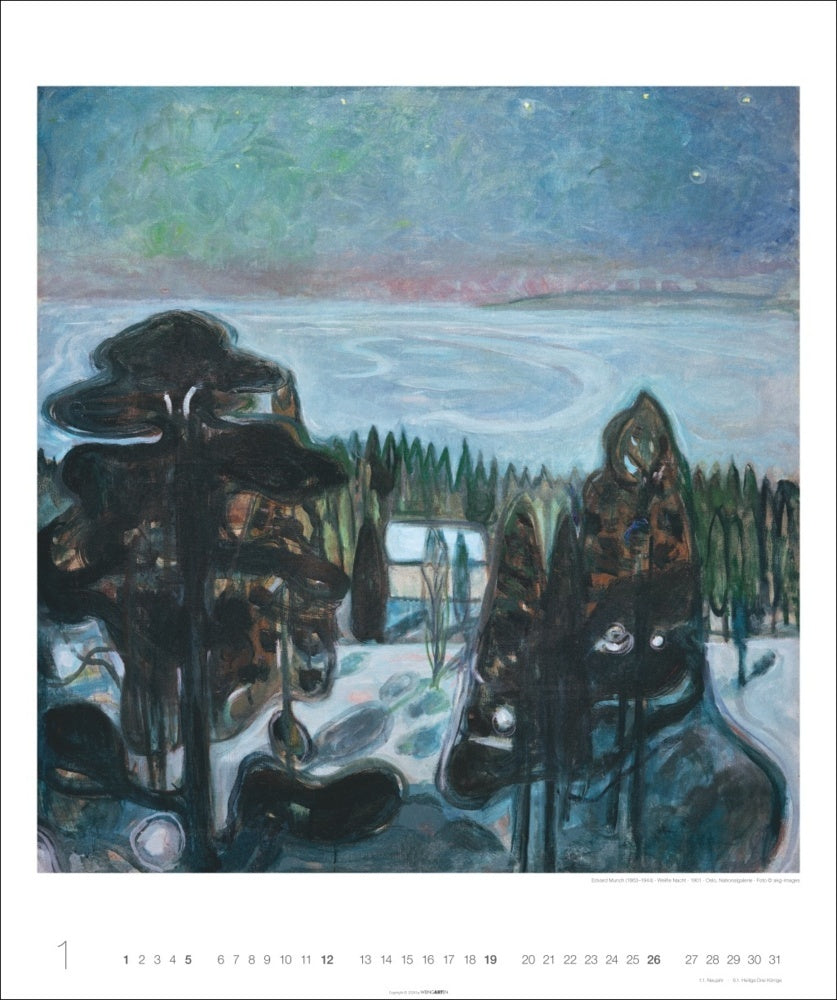 Edvard Munch - Wandkalender 2025 - 55 x 46 cm - Weingarten Kunstverlag