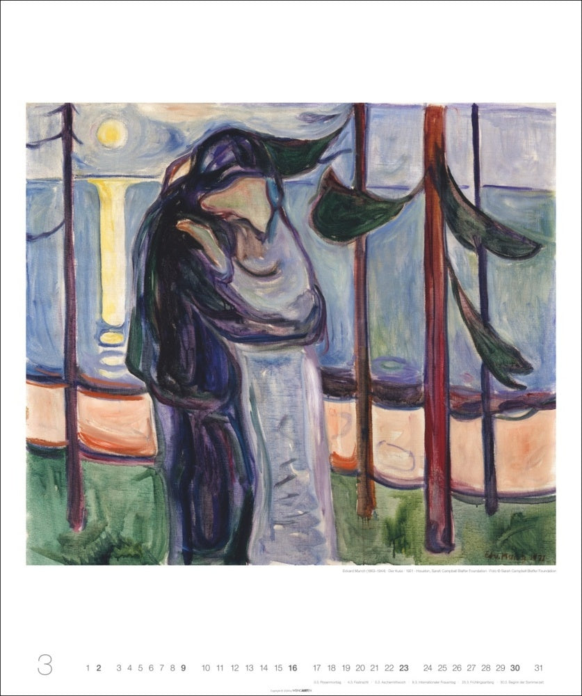 Edvard Munch - Wandkalender 2025 - 55 x 46 cm - Weingarten Kunstverlag