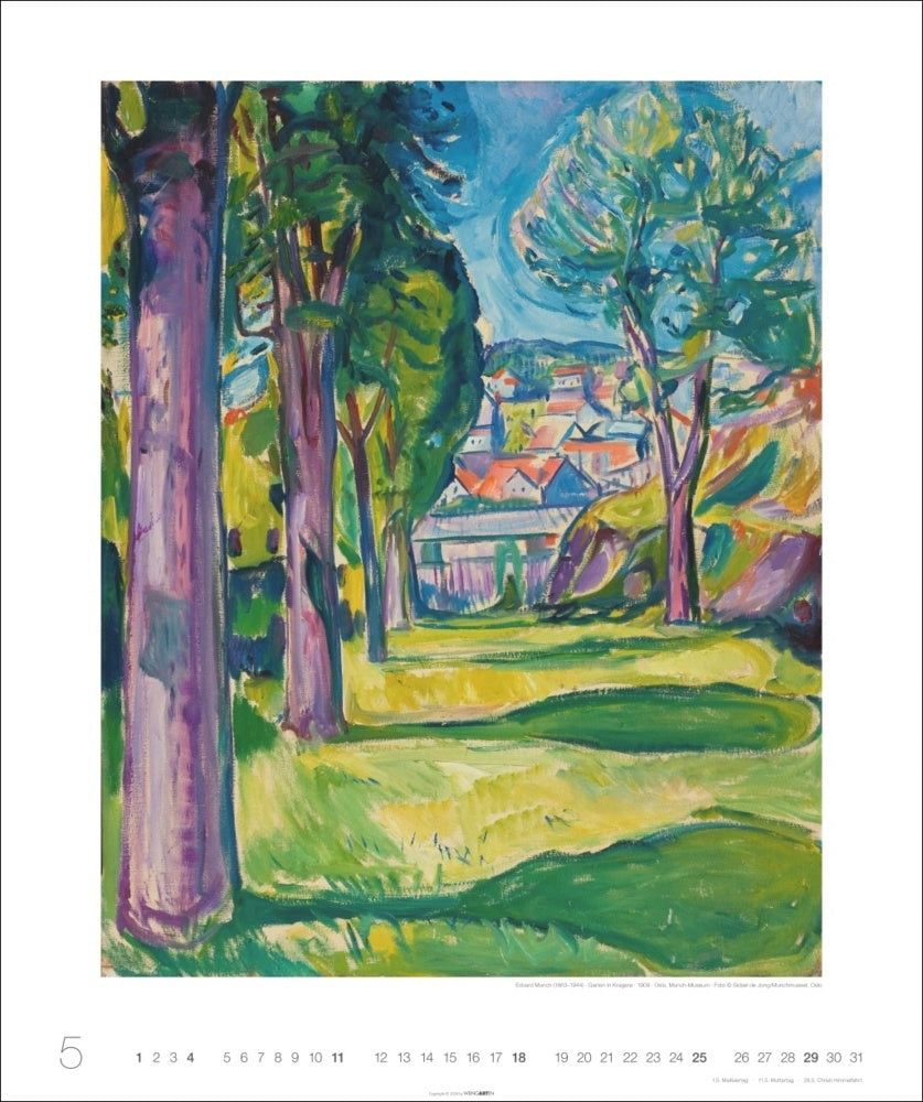 Edvard Munch - Wandkalender 2025 - 55 x 46 cm - Weingarten Kunstverlag