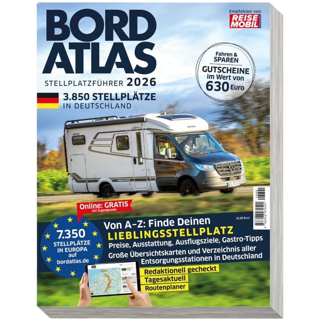 BORDATLAS - Stellplatzführer 2026 -  Deutschland - Europa