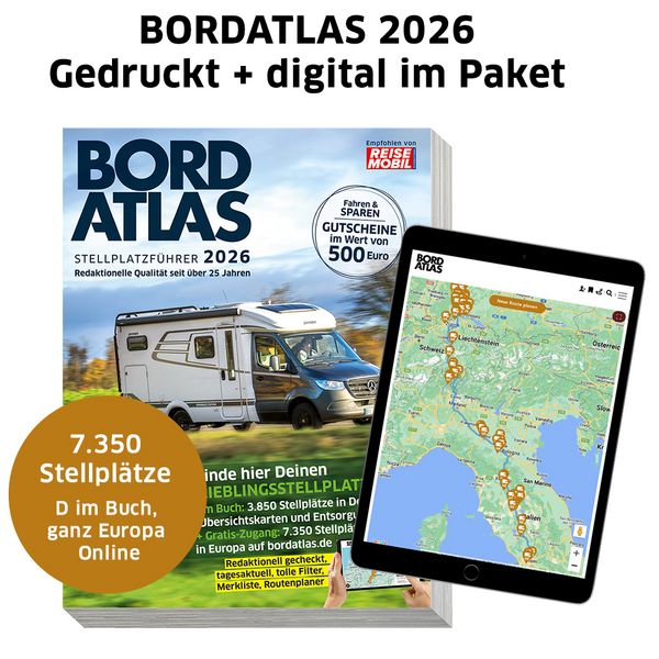 BORDATLAS - Stellplatzführer 2026 -  Deutschland - Europa
