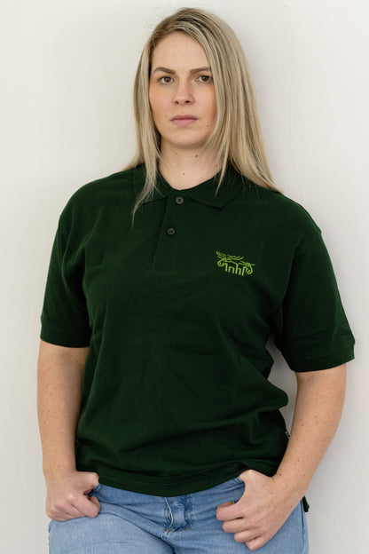 Polo-Shirt mit Elch-Stickerei - Grün - Bo Bendixen