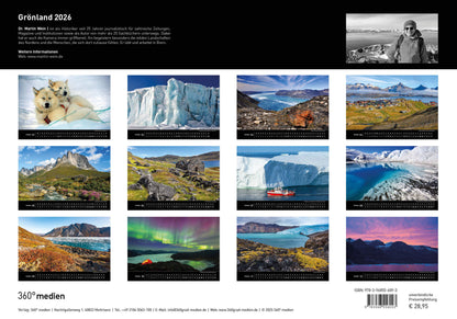 Grönland - 360° Premium-Wandkalender 2026 - 50 x 35 cm - 360Grad Medien