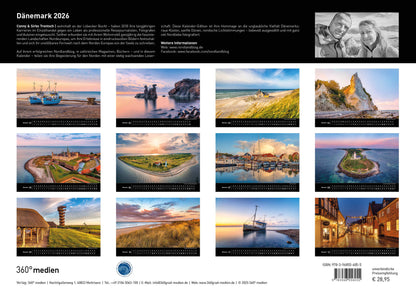 Dänemark - 360° Premium-Wandkalender 2026 - 50 x 35 cm - 360Grad Medien