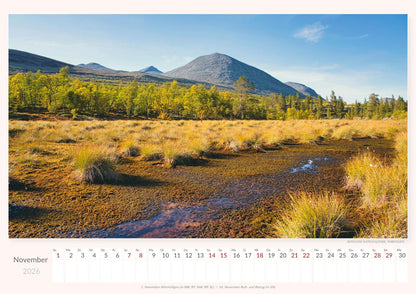 Nordische Nationalparks - Wandkalender 2026 - 59 x 42 cm - Trabandt Medien