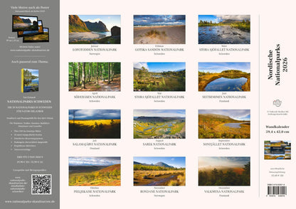 Nordische Nationalparks - Wandkalender 2026 - 59 x 42 cm - Trabandt Medien