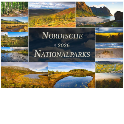 Nordische Nationalparks - Wandkalender 2026 - 59 x 42 cm - Trabandt Medien