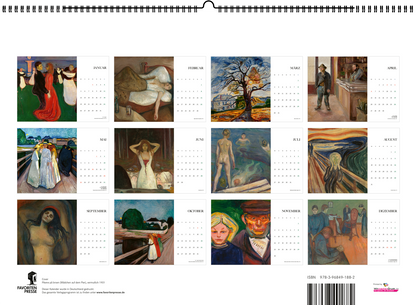 Edvard Munch - Wandkalender 2026 - 42 x 30 cm - Favoritenpresse