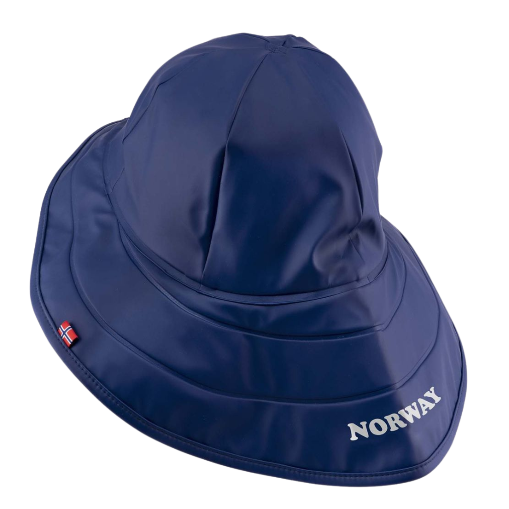 Regen-Hut mit kleiner Norwegen-Fahne und 'Norway'