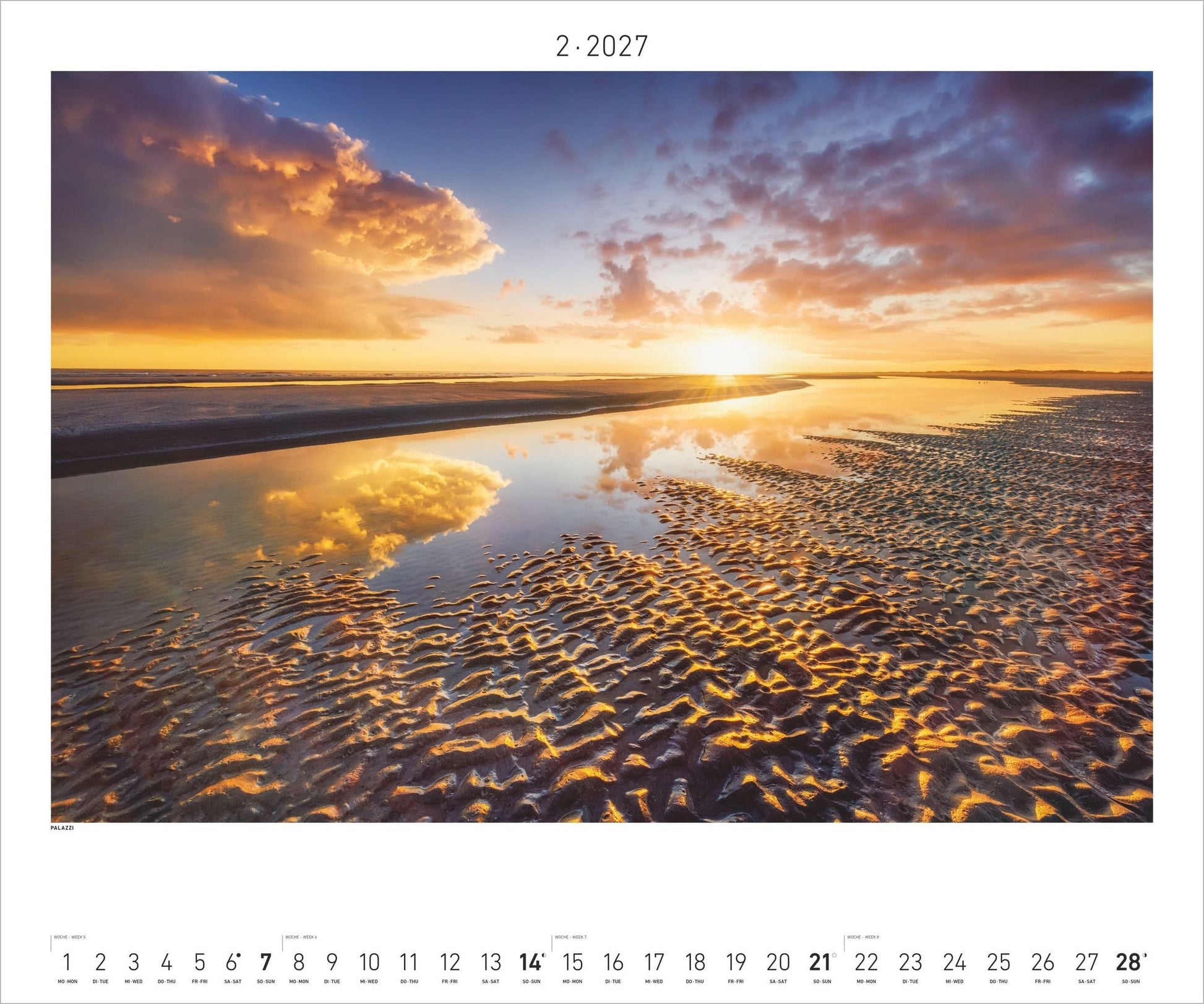 Nordisches Licht - Wandkalender 2027 - 60 x 50 cm - Palazzi
