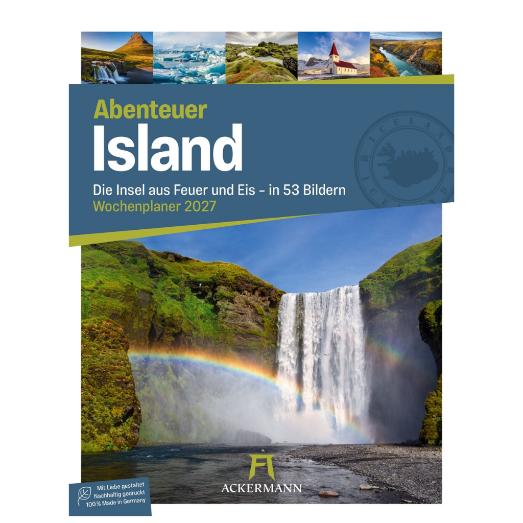 Island - Die Insel aus Feuer und Eis - Wochenplaner Kalender 2027 - 25 x 33 cm