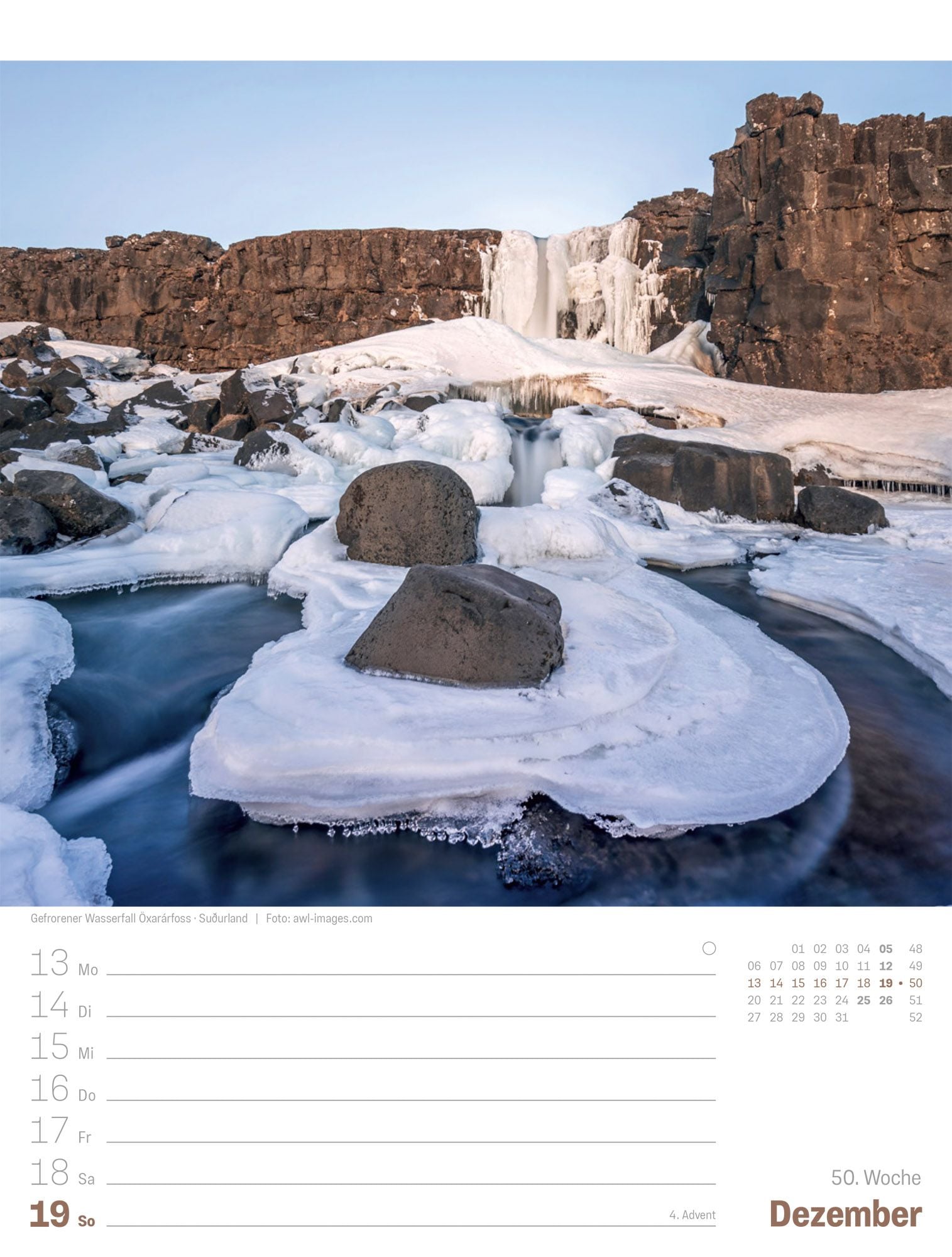 Island - Die Insel aus Feuer und Eis - Wochenplaner Kalender 2027 - 25 x 33 cm