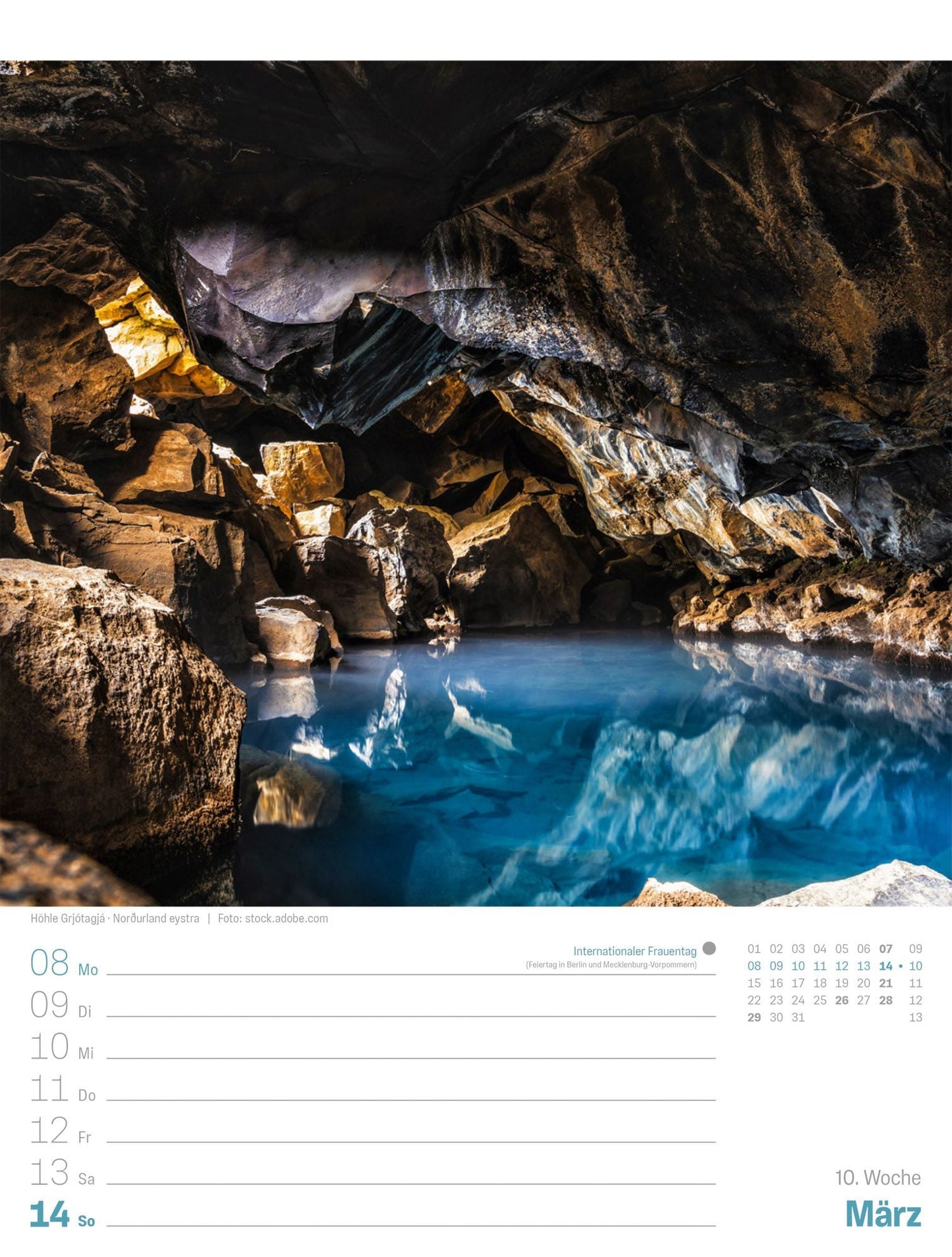 Island - Die Insel aus Feuer und Eis - Wochenplaner Kalender 2027 - 25 x 33 cm
