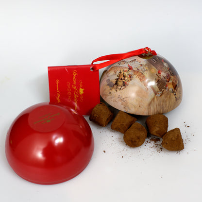 Schwedische Weihnachts-Pralinen in dekorativer Weihnachtskugel - 100 g
