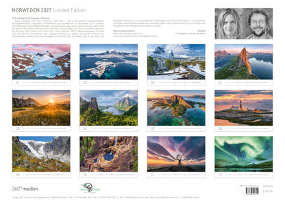 Norwegen Exklusivkalender 2027 - 70 x 50 cm - 360Grad Medien
