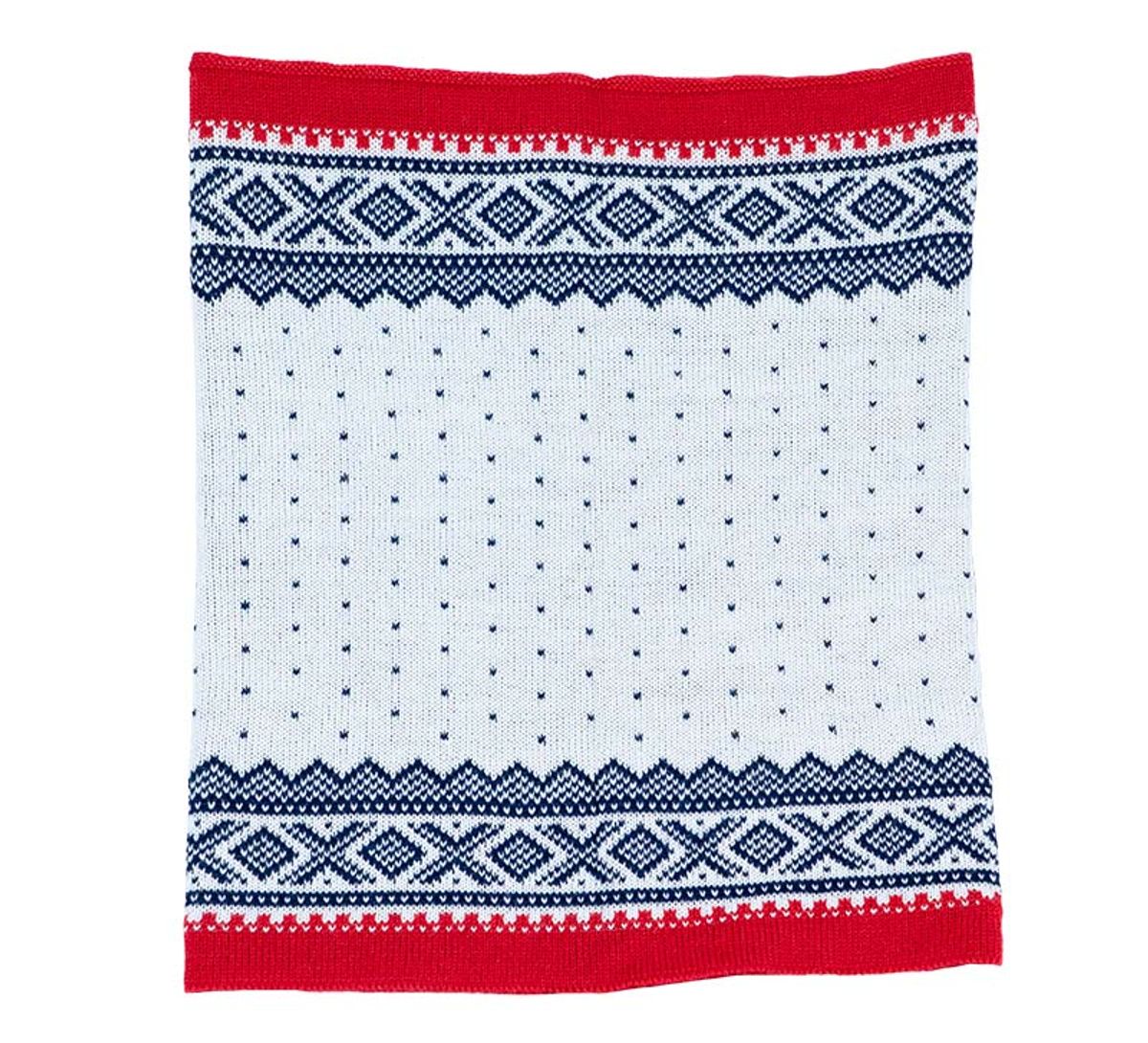 Marius Schlauchschal aus 100% Merinowolle - Blau / Weiß / Rot