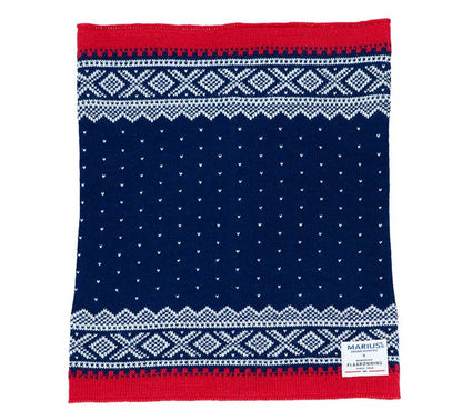 Marius Schlauchschal aus 100% Merinowolle - Blau / Weiß / Rot