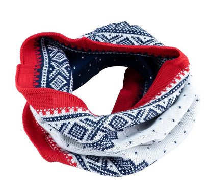 Marius Schlauchschal aus 100% Merinowolle - Blau / Weiß / Rot