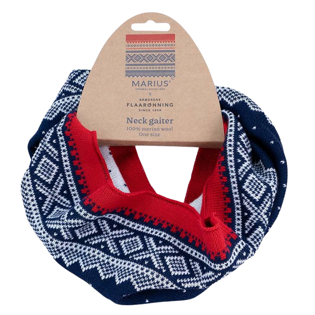 Marius Schlauchschal aus 100% Merinowolle - Blau / Weiß / Rot
