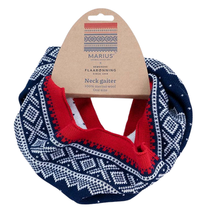 Marius Schlauchschal aus 100% Merinowolle - Blau / Weiß / Rot