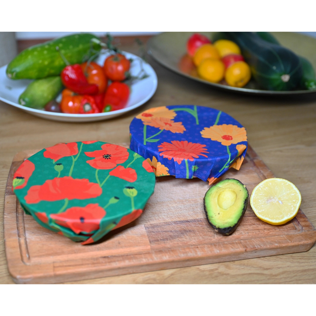 Bienenwachstuch Mohn - 3er-Set